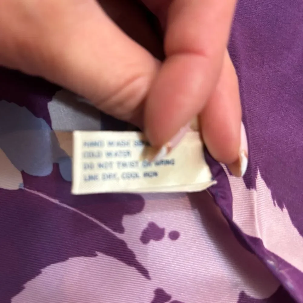 Vintage Ladies‎ Square Purple and Blue Water Repellent Scarf